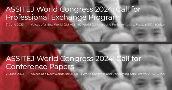 Duas calls abertas para o Congresso Mundial ASSITEJ 2024 em Cuba