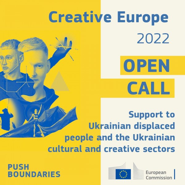 Call Aberta: Support to Ukrainian displaced people and the Ukrainian Cultural and Creative Sectors, até 29 de Novembro