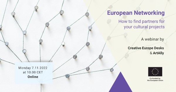 Encontre um parceiro | Sessão de networking online Europa Criativa Cultura a 7 de Novembro